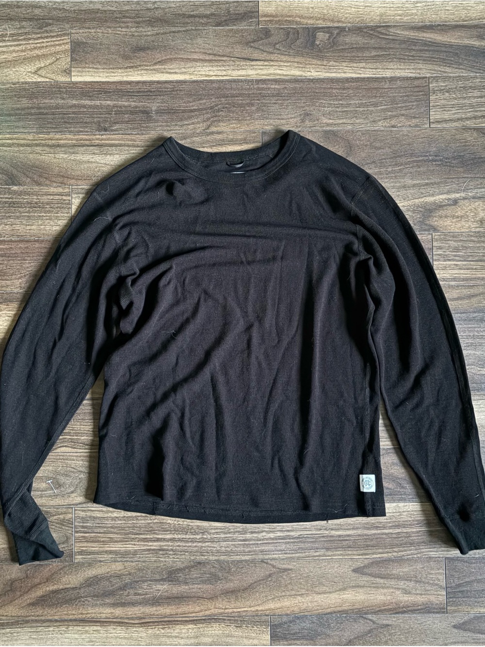 Reigning Champ Black Long-Sleeve Crewneck Shirt